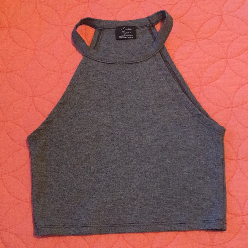 Zara high neck cropped top